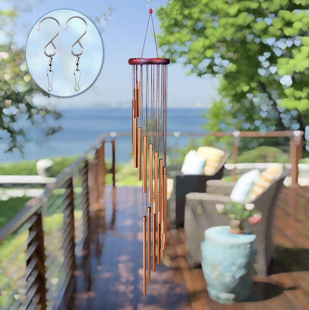 Wind Chimes 36’’ 18 Tubes Home Garden Decor w/ S Hook For Patio Indoor
