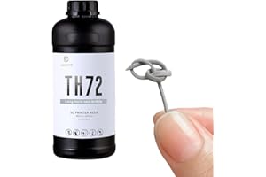 RI RESIONE RESIONE 3D Printer Resin, TH72 Flexible Tough Resin with Long-Lasting Toughness and High Elongation, Impact Resistant 3D Printing Liquid for Figurines (Medium Grey 1KG)