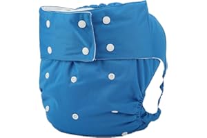JOBEBE Adult Cloth Diaper Cover Nappy Reusable Washable Adjustable for Disability Incontinence Person (Blue)