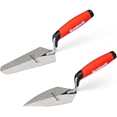 Goldblatt Welded Masonry Trowel Set 2PC, Pointing &amp; Gauging, 6x2-3/4 | Premium Carbon Steel Blade, Ergonomic Handle for Brick, Mortar, Cement, and Masonry Work