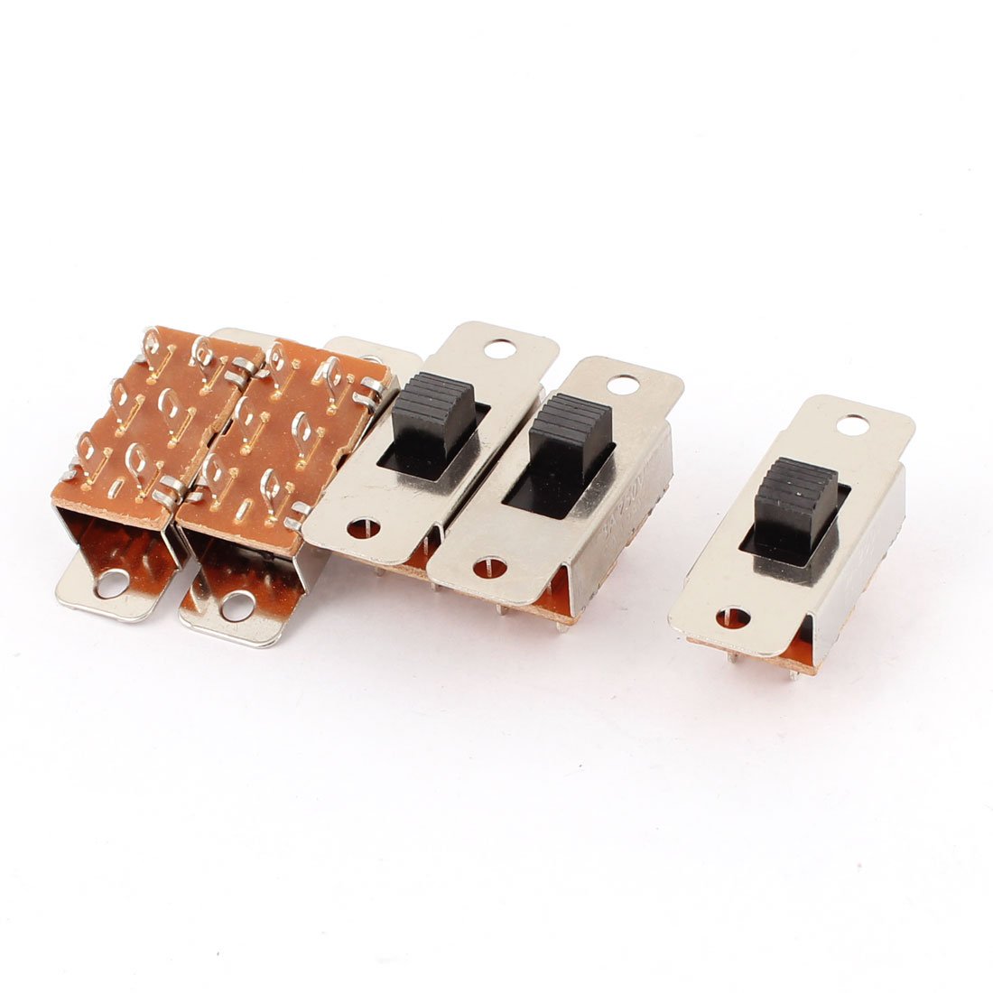 Sourcingmap 5pcs PCB DIY DPDT 3 Position Mini Slide Switch AC 250V 3A 125V 6A