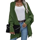 Dokotoo Women's 2026 Fashion Casual Oversized Open Front Batwing Long Sleeve Chunky Knit Cardigans Sweaters Outerwear Coats