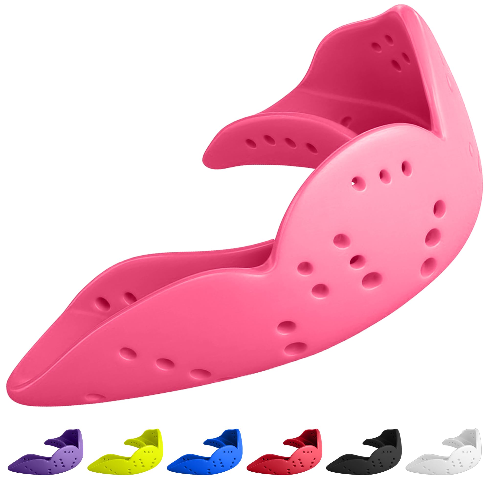 SISU Mouth Guard Aero - Hot Pink - Ultra Slim Gumshield for Adults & Kids - Custom Fit Rugby Gum Shield- A Remouldable Sports Mouthguard for Boxing, MMA, Hockey - Small (Under 5' Tall)
