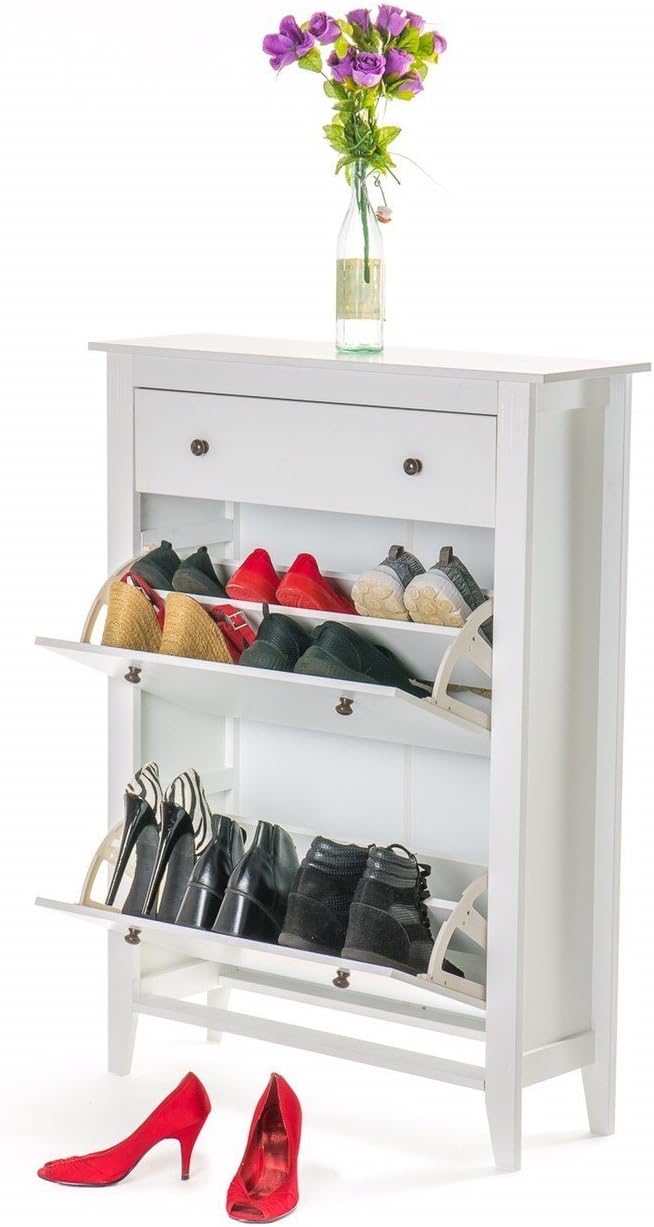 Home Treats White Shoe Storage Cabinet With Drawer Deluxe Shoe Rack Up To 12 Pairs 2 4 Tier Amazon Co Uk Kitchen Home