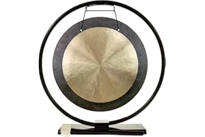 UNLIMITED 14" Gongs on the Au Courant Gong Stand - Includes Gong of your Choice, Stand, & Mallet/Traditional Chinese Gong/Great for Meditation & Sound Healing/Bronze Gong