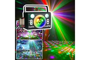 BORICALAT Sound Activated Disco Ball Lights for Parties,Birthday, DJ Light,Room,Living Room, Halloween,Christmas, Bar, Pub Decorations, Remote Controlled Strobe lamp(Metal Case)