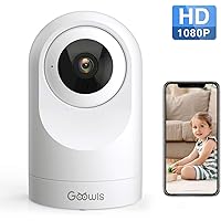 WiFi Camera Indoor, Goowls 1080P HD Home Camera Wireless Security IP Dog Camera for Baby/Pet/Nanny Monitor Pan/Tilt Night Vision Motion Detection Two-Way Audio Works with Alexa Cloud Service