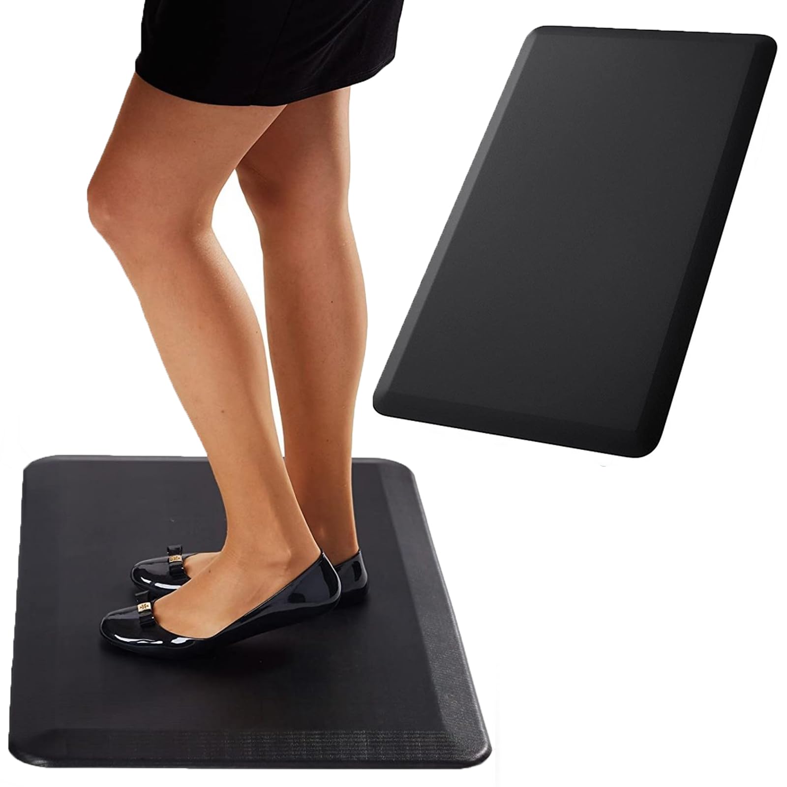 Anti Fatigue Mat WODSTA 20mm Thick Anti Fatigue Standing Mat No-Slip Easy Clean Kitchen Floor Mats Helps Ease Leg Fatigue and Back Pain for Kitchen Office Laundry Room etc (440MM X 720MM X 20MM)