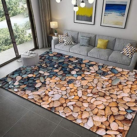 xiaodanhan Alfombra Shaggy Modern Antideslizante Pila Corta Piedras