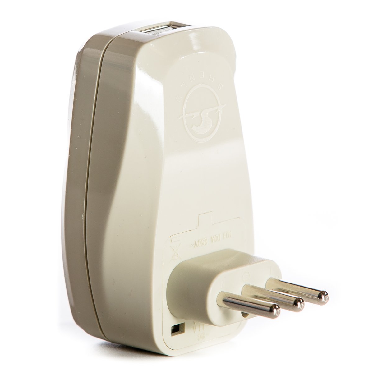 OREI 3 in 1 Italy Travel Adapter Plug with USB and Surge Protection