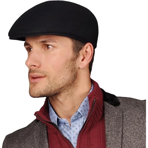 Jaxon Wool Ascot Cap (Small, Black) at Amazon Men's Clothing store