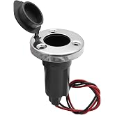 Young Marine Made 2-Pin Stern Light Socket Plug-in Pole Base (Stainless Steel Base)
