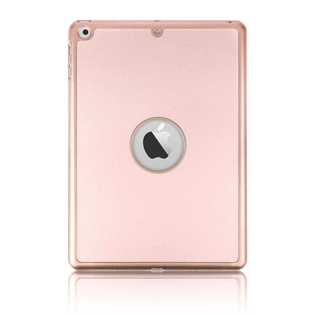 Keyboard Case for iPad 9.7,Dingrich Smart iPad Case with Keyboard for 2018 (6th Gen), iPad 2017 (5th Gen), iPad Air 1,360 Rotatable,7 Color Backlit (Rose Gold)