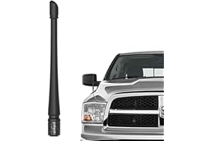 RYDONAIR Short Antenna Compatible with Dodge Ram 1500 2500 3500 1990-2025 & Ford F250 F350 1990-2025, Internal Copper Coil for Enhanced Reception, Car Wash Proof, 7 inches Rubber Antenna Replacement