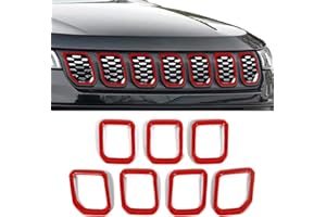 7PCS Front Grill Rings Frame Grille Inserts Cover Trim Kit for Jeep Compass 2021 2022 2023 2024 2025 Car Exterior Accessories