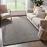 Well Woven Madison Shag Plain Grey Modern Solid