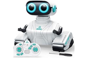 KaeKid Robots for Kids, 2.4Ghz Remote Control Robot Toys with LED Eyes & Flexible Arms, Dance & Sounds, RC Toys for 3 4 5 6 7 8 Year Old Boys Girls (White)
