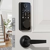 Smart Lock with Handles, Biquole Fingerprint Door Lock for Front Door | Keyless Entry Door Lock, Digital Keypad Deadbolt, Electronic Lock Set, Auto Lock,Easy DIY Install, App Control,One-time Codes