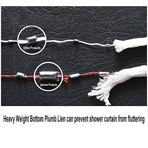 Uphome Beautiful White Cherry Blossom Bathroom Shower Curtain Blue