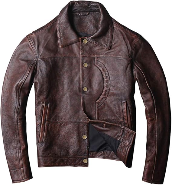 Amazon 牛革シングルライダースジャケット メンズ 革ジャケット バイクジャケットヴィンテージの古い コート ジャケット 通販