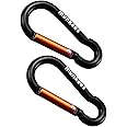 munkees 2-Pack 8-Shaped Carabiner Clips Keychain, Spring Snap Caribeener, Aluminum Buckle Hook Accessories