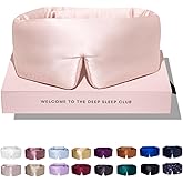 DROWSY Silk Sleep Mask - Face-Hugging, Padded Cocoon for Luxury Sleep in Total Darkness - 100% Pure Mulberry Silk (Sunset Pink)