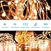Toplus Solar String Lights, 8 Modes 100 LED 33ft Copper Wire Lights, Starry Fairy String Lights Waterproof Ambiance Lighting for Outdoor, Patio, Gardens, Party, Solar Christmas Lights (Warm White)