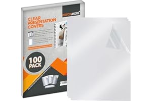 PERFORMORE 100 Pack of Binding Presentation Covers for Binding Machines, 8.5" X 11" 0.18mm Thick, Crystal Clear Plastic Repor