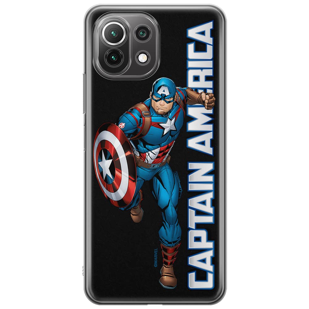ERT GROUP mobile phone case for Xiaomi 11 Lite 4G/5G original and officially Licensed Marvel pattern Captain America 030, case made of TPU