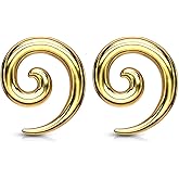 Pierced Owl Stainless Steel Spiral Tapers, Sold as a Pair