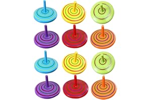 HONMEET 20pcs Wooden Gyro Toys for Kids Portable Small Colorful Spinning Tops Educational Toddler Toys for Random Color
