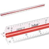 Triangular Engineering Scale Aluminum Ruler - Architects and Engineers, 12" | Students