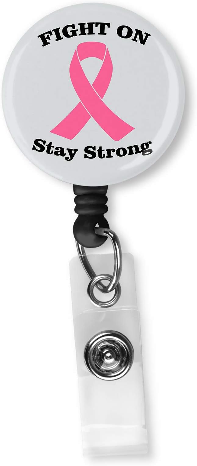 Amazon Com Breast Cancer Support Nurse Badge Id Card Name Tag Custom Badge Holder Nurse Decorative Badge Reel Clip On Card Holders Badge Clip Office Products