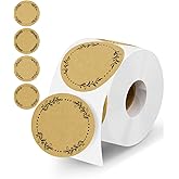 500pcs Canning Stickers Jam and Jelly Jar Labels, Gift Tags 4 Different Wreath Designs, All-Purpose Labels for Mason Jars/Bottle/Name Tags and More(2" Round)