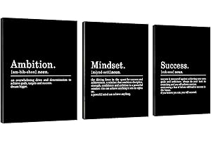 Inspirational Canvas Painting Wall Art -EPHANY ART,Mindset Quotes Prints, Success Framed Entrepreneur Poster Positive Quotes Wall Poster for Home Office Workplace (M-3pcs,12x16inchx3pcs)