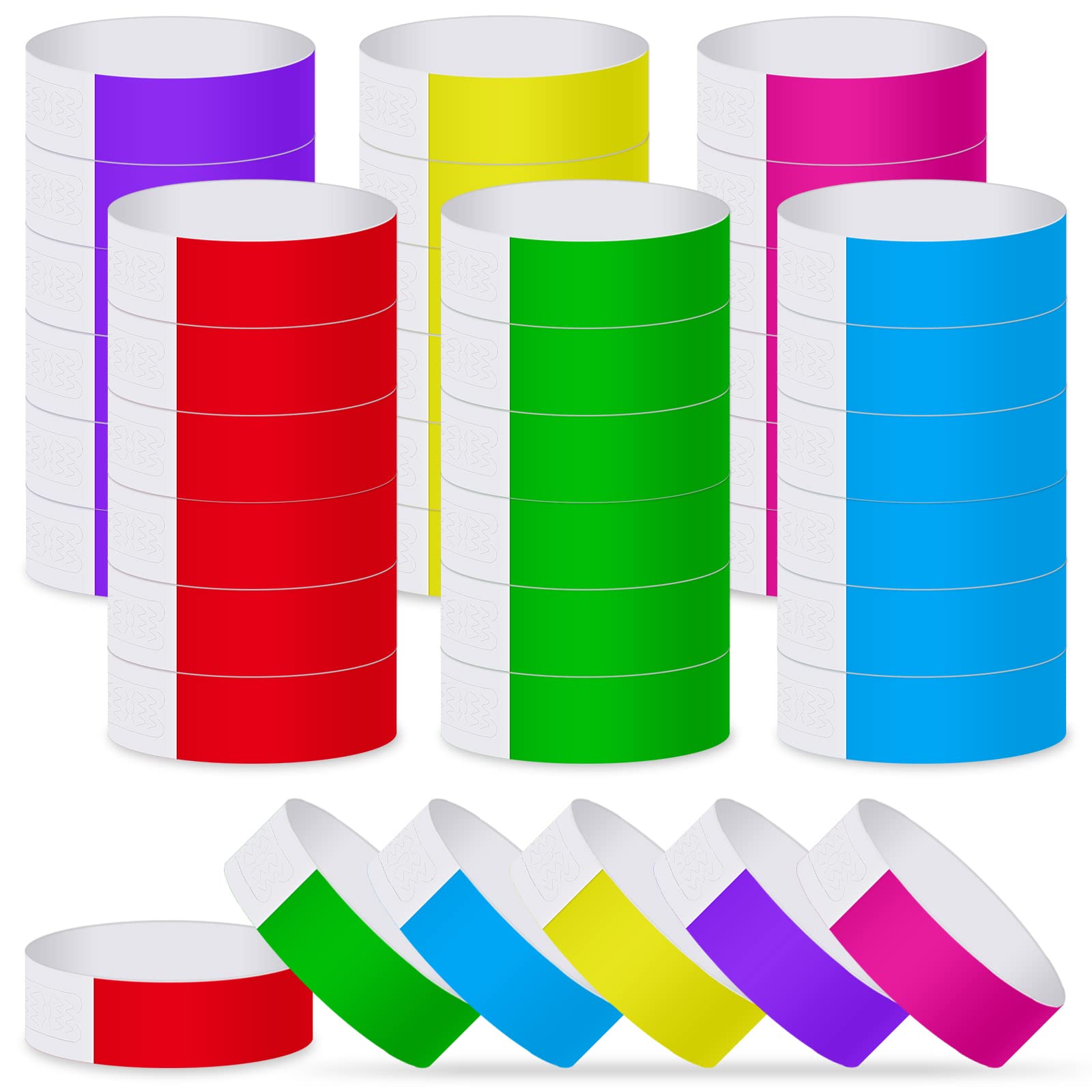 MIAHART Paper Wristbands for Events Assorted Colors 600 Pcs Neon Wristbands Waterproof Party Wristbands Arm Bands for Events Lightweight Concert Wristbands Multicolor Pack