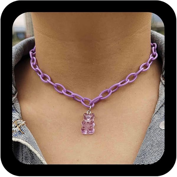 Amazon.com: Modpide Mix-Color Cute Gummy Bear Necklace Colorful