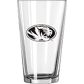 Logo Brands NCAA 16 oz Pint Glass - Durable Glass With Bold Team Color– Chip-Resistant Rim Drinkware For Fans, Tailgates, Home Bars & Everyday Use