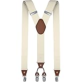 trilece Mens Suspenders Solid Straight Clip Adjustable Y Back Costume Wedding Prom Tuxedo Dress Suspenders