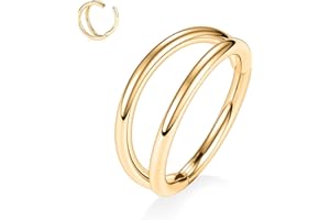 FUNLMO 316L Surgical Steel Nose Ring Hoop Septum Ring Conch Piercing Jewelry Cartilage Daith Helix Tragus Rook Lobe Earring Triple/Double Nose Lip Ring 20G 18G 16G