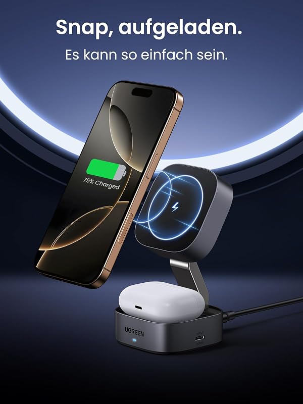 MagFlow 2 in 1 iPhone Faltbare Ladestation mit Magsafe