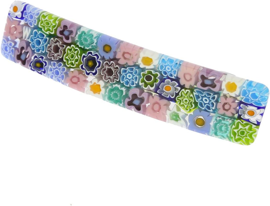 GlassOfVenice Murano Glass Millefiori Hair Clip - Pastels, Multicolor