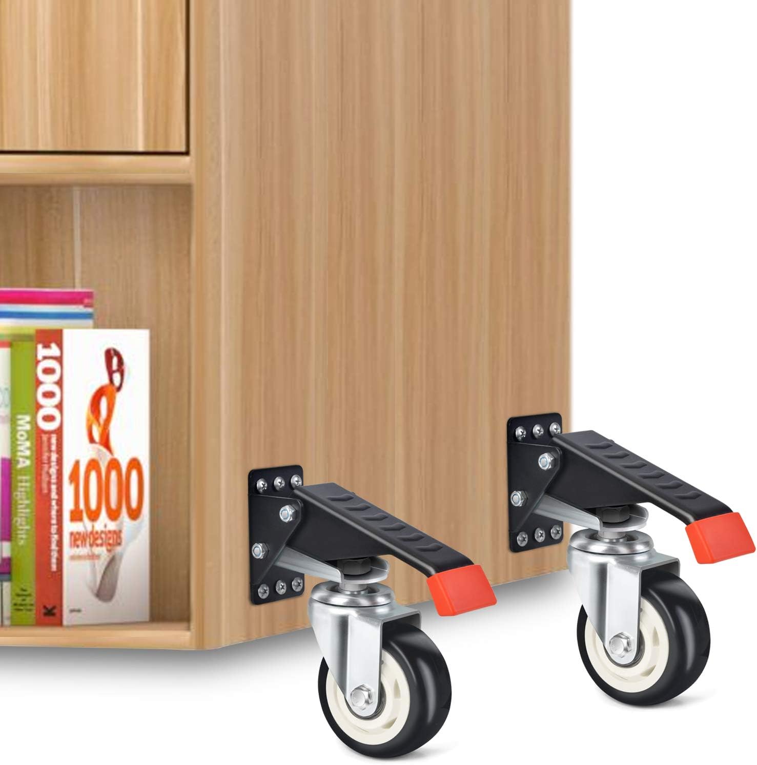 SPACEKEEPER Workbench Casters Kit 880 Lbs - 3 Inch Heavy Duty Retractable Caster Designed for Workbenches Machinery & Tables, 4 Pack - - 