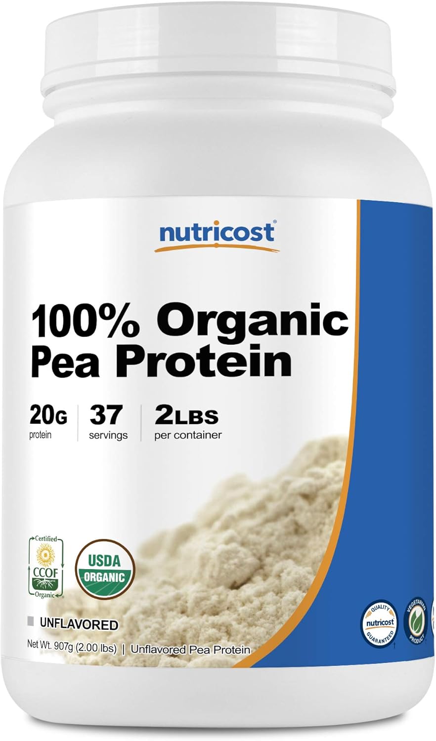 Nutricost Organic Pea Protein Isolate Powder (5LBS) - Unflavored, Certified USDA Organic, Protein from Plants, Vegan Friendly, Gluten Free, Non-GMO: Health & Personal Care