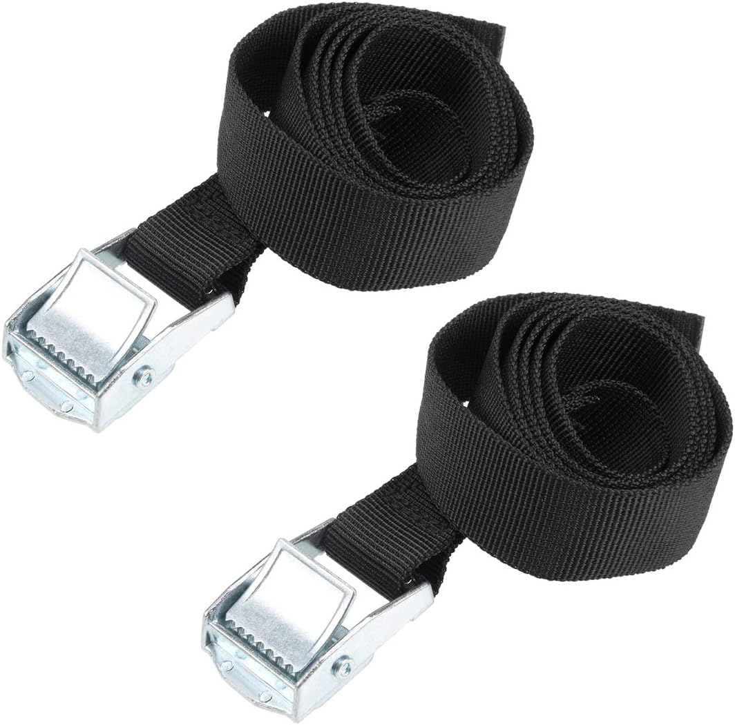 sourcing map Tie Down Strap Cam Buckle Lashing Strap 1" x 3.3Ft 176lb 80Kg Load Polypropylene for Moving Securing Cargo Black