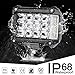 Side Shooter LED Pods, DJI 4X4 2Pcs 4 Inch 114W LED Working Bar Triple Row CREE LED Cubes Off Road Spot Flood Combo Beam Driving Fog Lights for Trucks Jeep ATV UTV SUV Boat, 2 Years Warranty