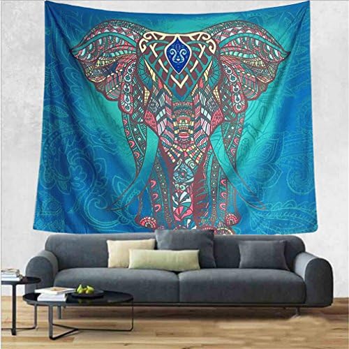 Elephant Tapestry Wall Hanging Mandala Tapestry Bohemian Tapestry Watercolor Wall Tapestry Flower Psychedelic Tapestry for Indian Dorm Decor