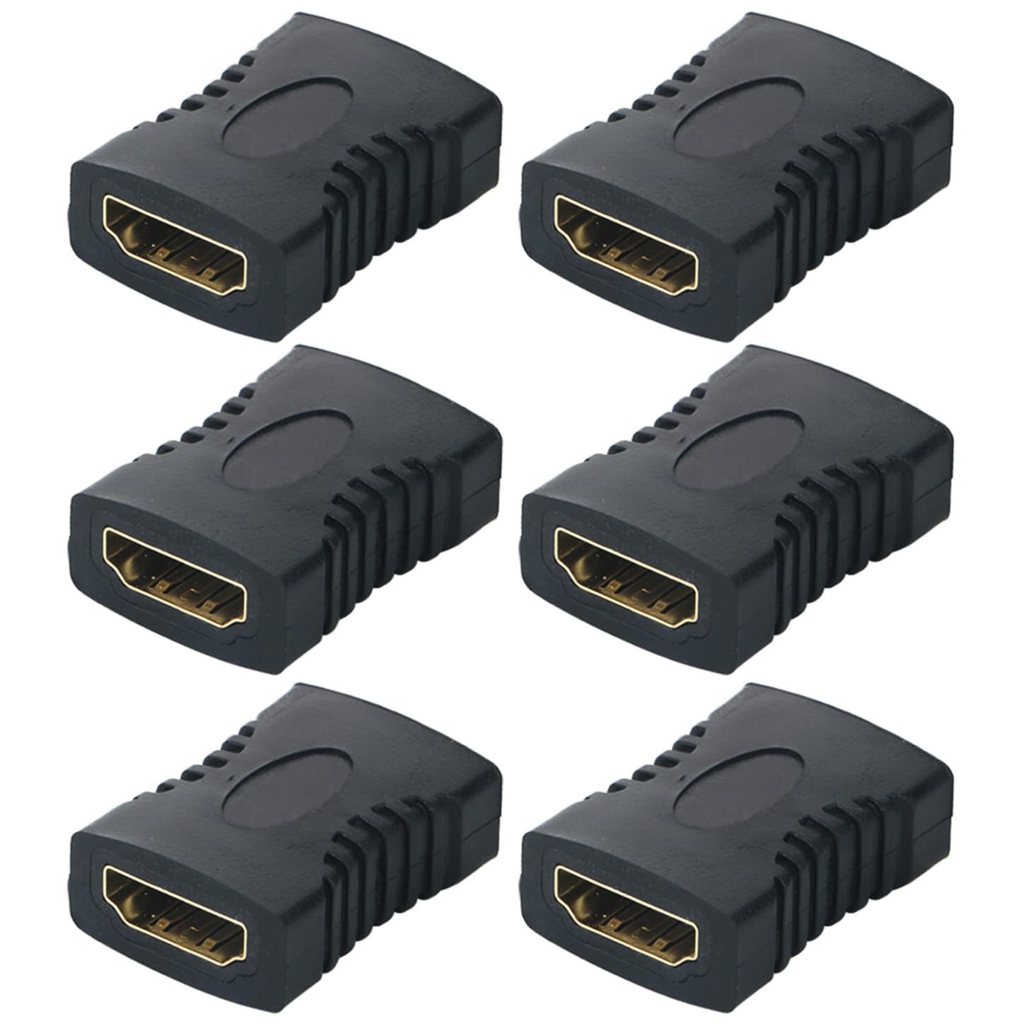 GTIWUNG 6 Pack HDTV Coupler, Female to Female Connector, Straight In-line Coupler Adapter, Support 4K 3D HDR Pass Through for HDTV Cable Extension