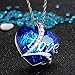 Pealrich “ Heart of the Ocean” Love Heart Pendant Necklace Made with SWAROVSKI Crystal Elements, Gift for Women/Girlfriend (Blue)