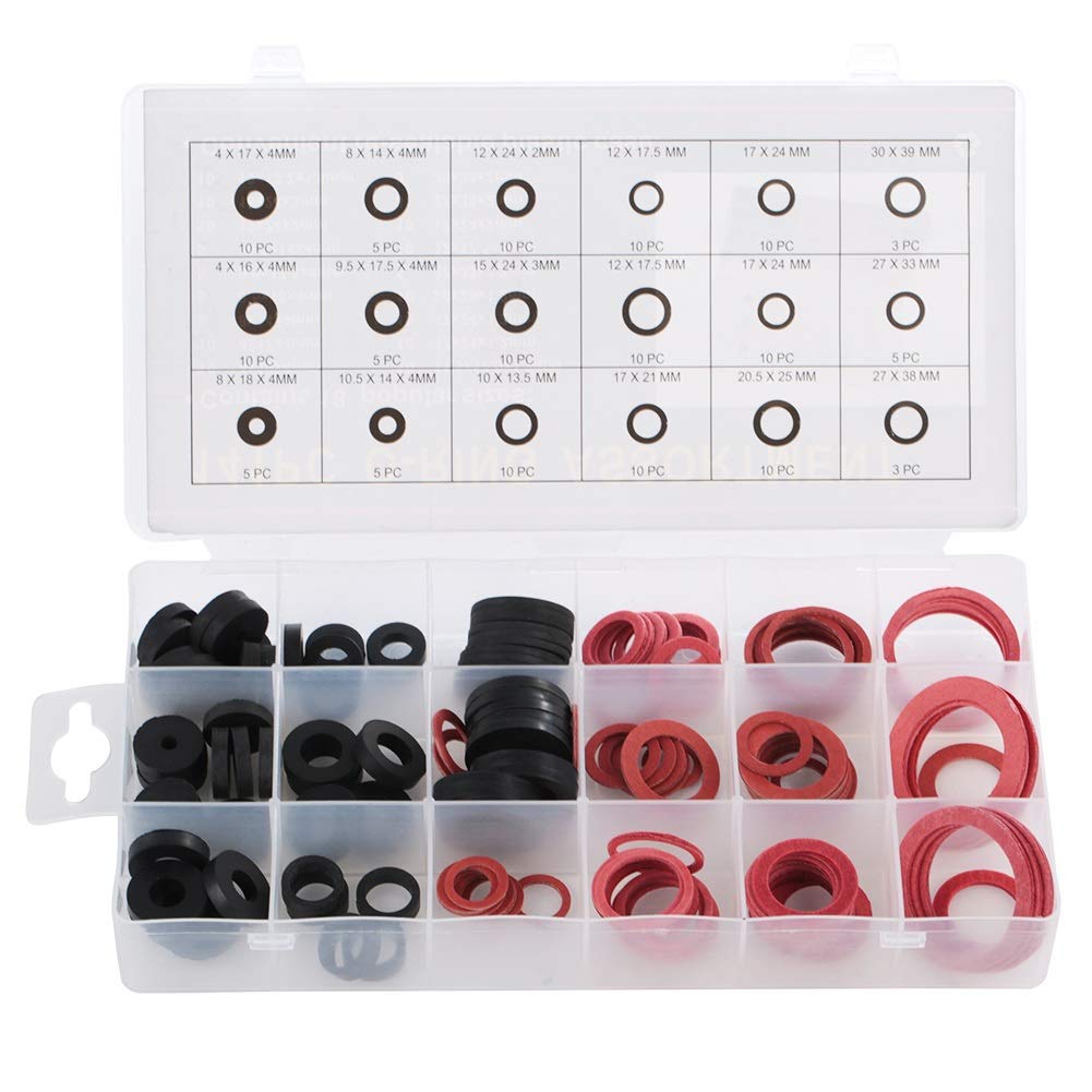Samfox Plumbing Washer - O-Ring Tap Seal Plumbing Gasket Rubber Washer Assortment Set 141pcs